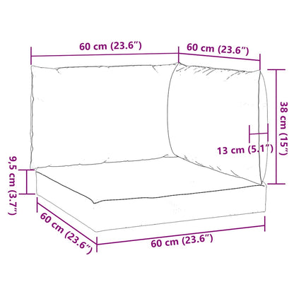 Almofadões p/ móveis de paletes 3 pcs tecido oxford turquesa