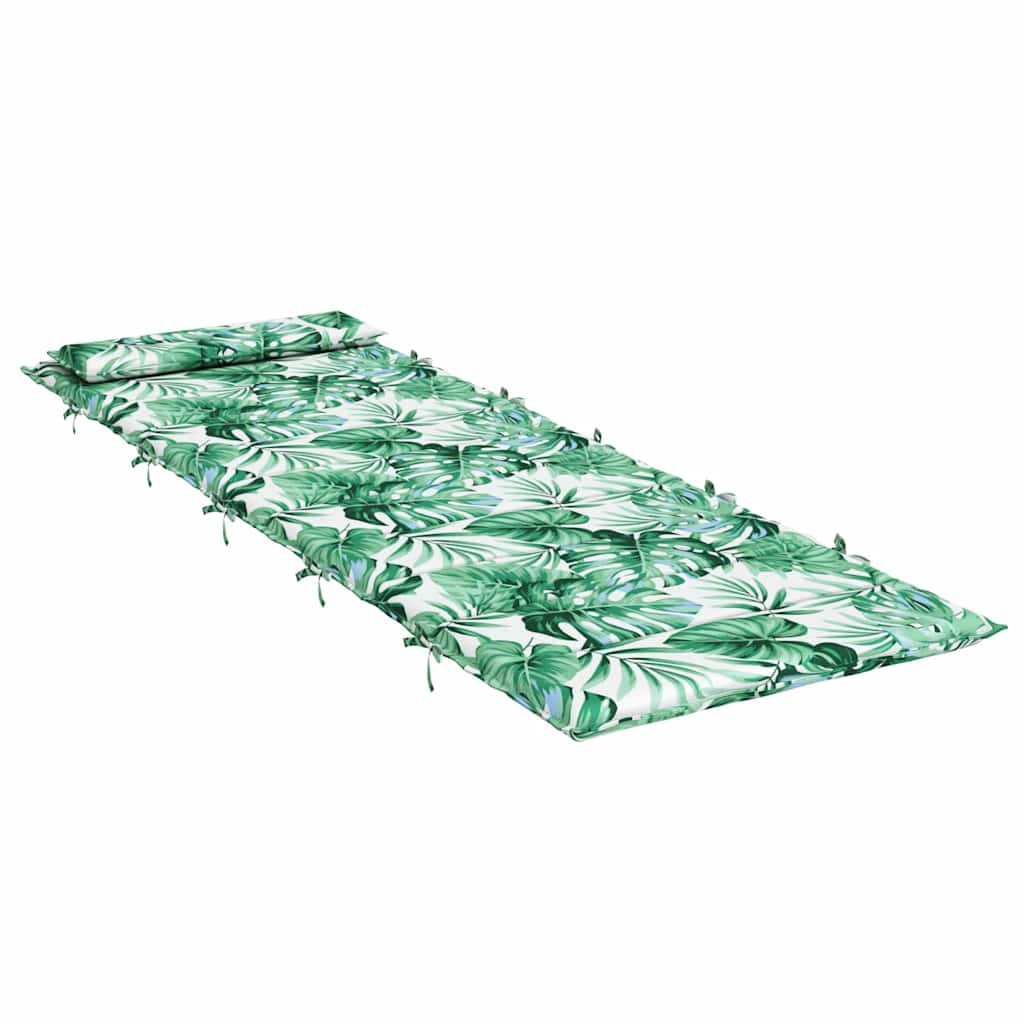 Almofadão p/ espreguiçadeira 180x60x4 cm tecido oxford folhas