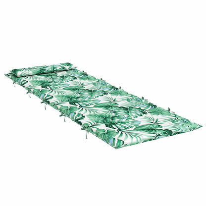 Almofadão p/ espreguiçadeira 180x60x4 cm tecido oxford folhas
