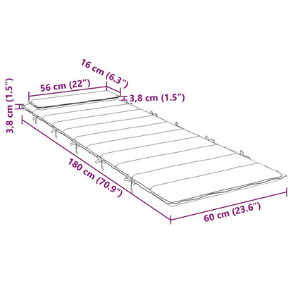 Almofadão p/ espreguiçadeira 180x60x4 cm tecido oxford folhas