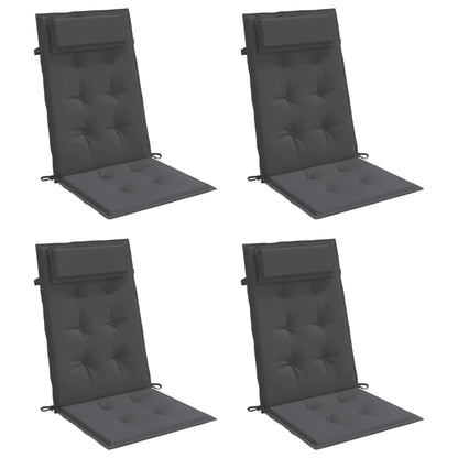 Almofadões p/ cadeira encosto alto 4pcs tecido oxford antracite
