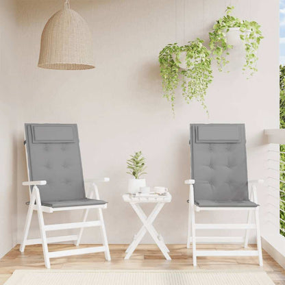 Almofadões p/ cadeira encosto alto 2 pcs tecido oxford cinzento