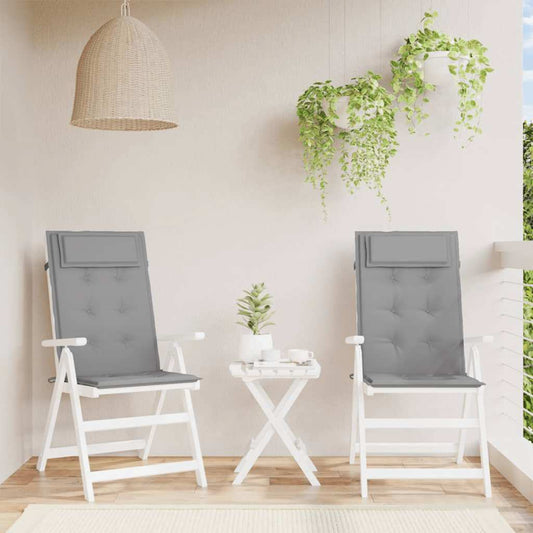 Almofadões p/ cadeira encosto alto 2 pcs tecido oxford cinzento
