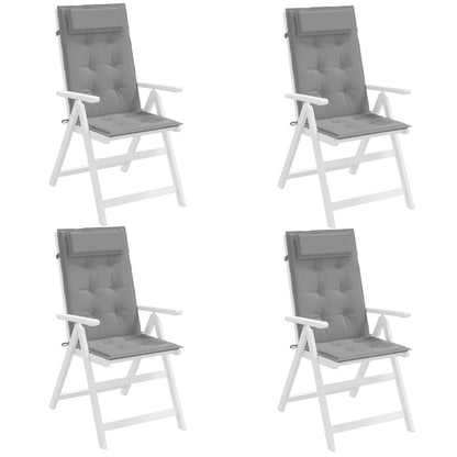 Almofadões p/ cadeira encosto alto 4 pcs tecido oxford cinzento