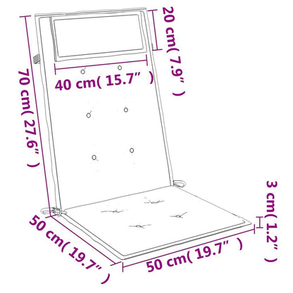 Almofadões p/ cadeira encosto alto 4 pcs tecido oxford cinzento