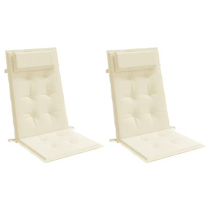 Almofadões p/ cadeira encosto alto 2pcs tecido oxford cor creme