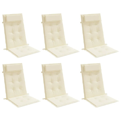 Almofadões p/ cadeira encosto alto 6pcs tecido oxford cor creme