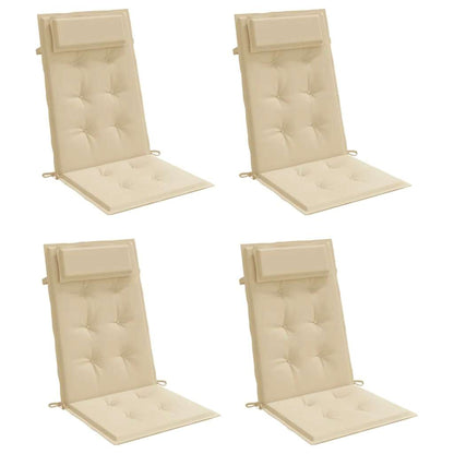 Almofadões p/ cadeira encosto alto 4 pcs tecido oxford bege