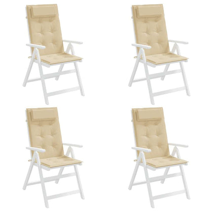 Almofadões p/ cadeira encosto alto 4 pcs tecido oxford bege