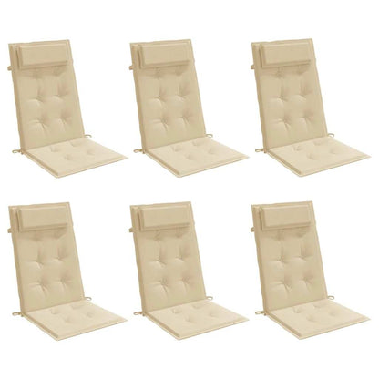 Almofadões p/ cadeira encosto alto 6 pcs tecido oxford bege