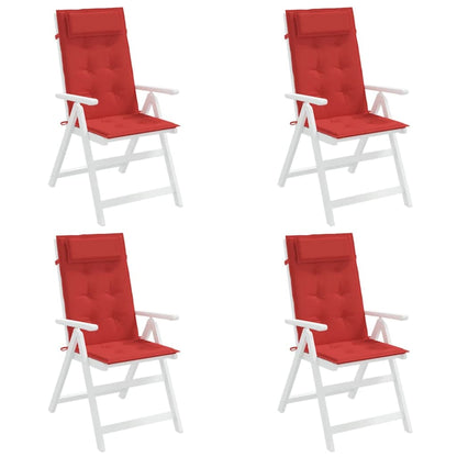 Almofadões p/ cadeira encosto alto 4 pcs tecido oxford vermelho