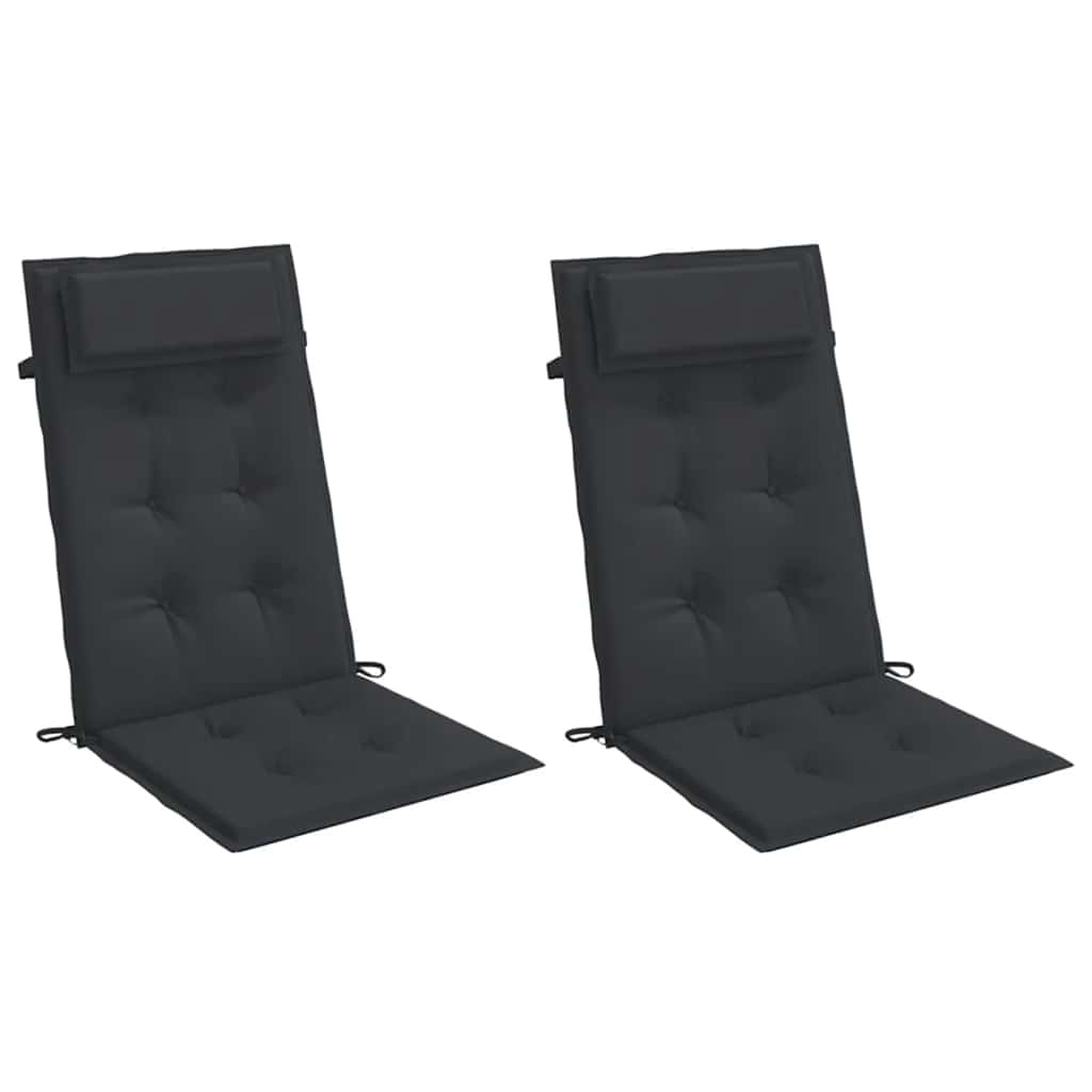 Almofadões p/ cadeira encosto alto 2 pcs tecido oxford preto
