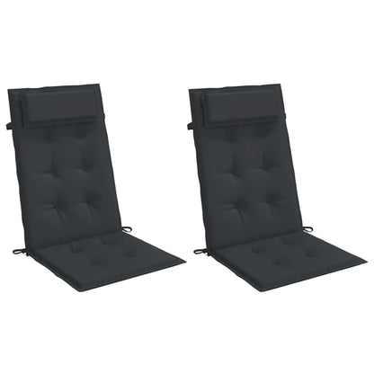 Almofadões p/ cadeira encosto alto 2 pcs tecido oxford preto