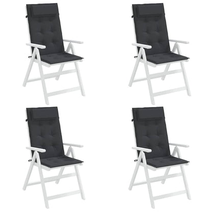 Almofadões p/ cadeira encosto alto 4 pcs tecido oxford preto