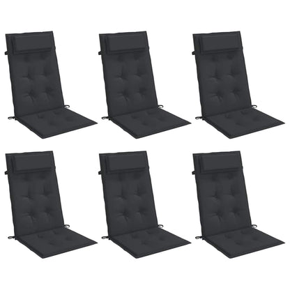 Almofadões p/ cadeira encosto alto 6 pcs tecido oxford preto