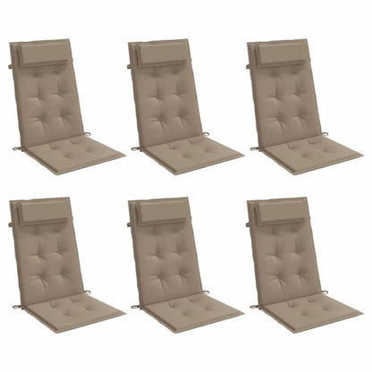 Almofadões cadeira encosto alto 6pcs oxford cinza-acastanhado