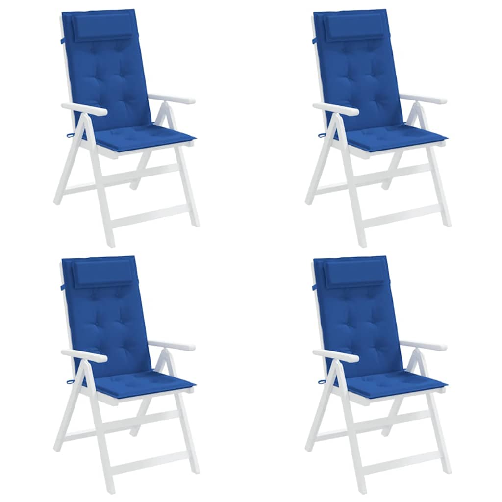 Almofadões cadeira encosto alto 4 pcs tecido oxford azul real