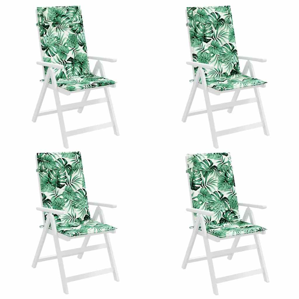 Almofadões p/ cadeira encosto alto 4 pcs tecido oxford folhas