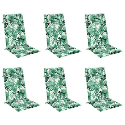Almofadões p/ cadeira encosto alto 6 pcs tecido oxford folhas