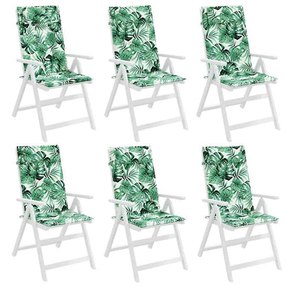 Almofadões p/ cadeira encosto alto 6 pcs tecido oxford folhas