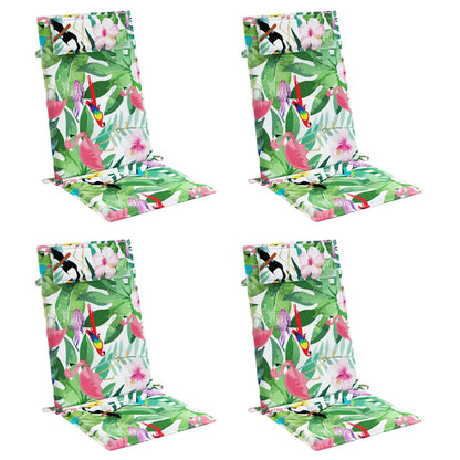 Almofadões p/ cadeira encosto alto 4 pcs tecido oxford multicor