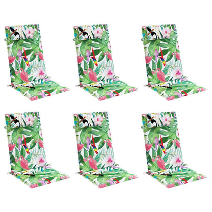Almofadões p/ cadeira encosto alto 6 pcs tecido oxford multicor