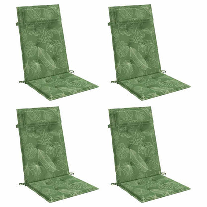 Almofadões p/ cadeira encosto alto 4 pcs tecido oxford folhas