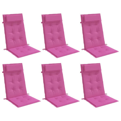 Almofadões p/ cadeira encosto alto 6 pcs tecido oxford rosa