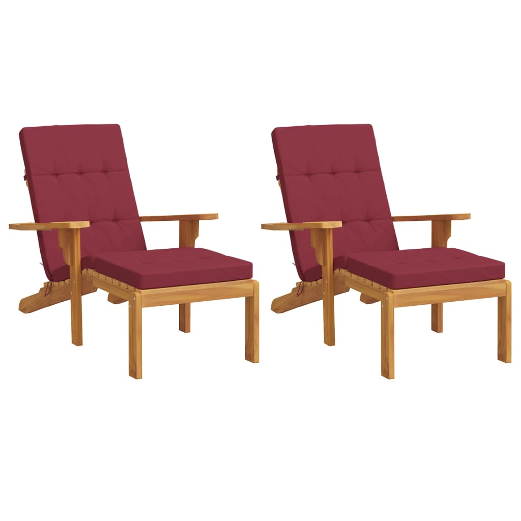 Almofadões p/ cadeira terraço 2pcs tecido oxford vermelho tinto