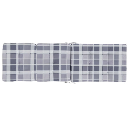 Almofadões p/ cadeira terraço 2 pcs tecido oxford xadrez cinza