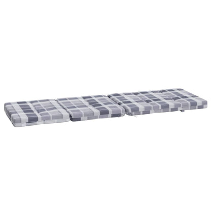 Almofadões p/ cadeira terraço 2 pcs tecido oxford xadrez cinza