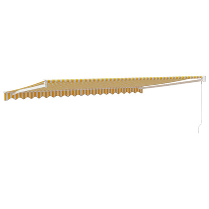 Toldo retrátil 5x3 m tecido e alumínio amarelo e branco