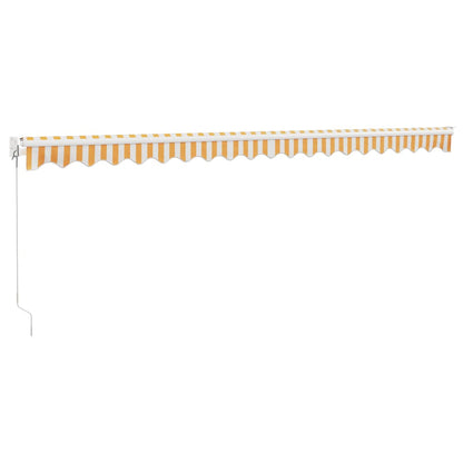 Toldo retrátil 5x3 m tecido e alumínio amarelo e branco