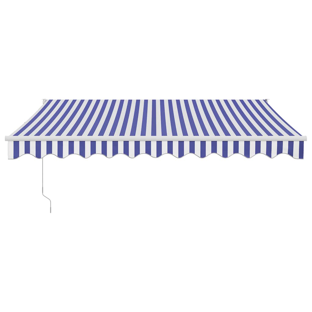 Toldo retrátil automático 3,5x2,5 m azul e branco