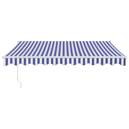 Toldo retrátil automático 3,5x2,5 m azul e branco