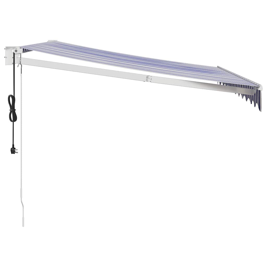 Toldo retrátil automático 3,5x2,5 m azul e branco