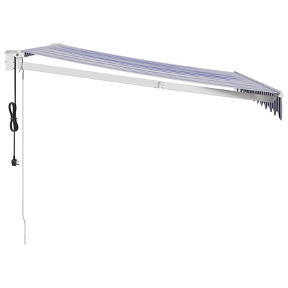 Toldo retrátil automático 3,5x2,5 m azul e branco