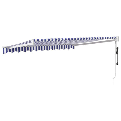 Toldo retrátil automático 3,5x2,5 m azul e branco