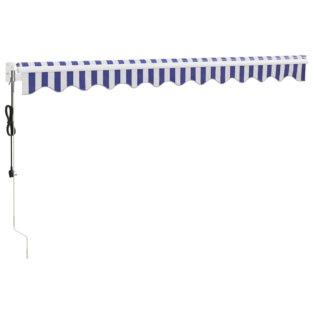Toldo retrátil automático 3,5x2,5 m azul e branco
