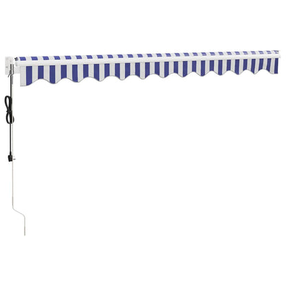 Toldo retrátil automático 3,5x2,5 m azul e branco