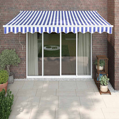 Toldo retrátil automático 3,5x2,5 m azul e branco