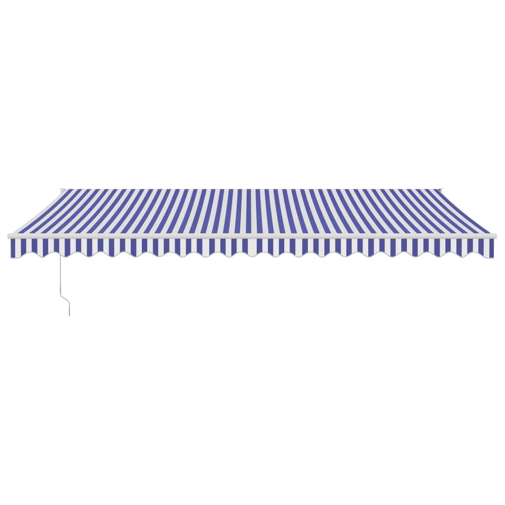 Toldo retrátil automático 5x3 m azul e branco