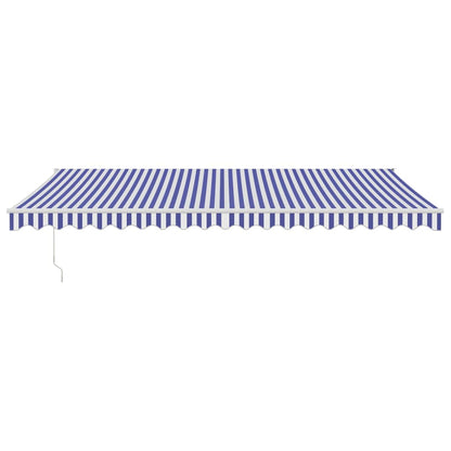 Toldo retrátil automático 5x3 m azul e branco