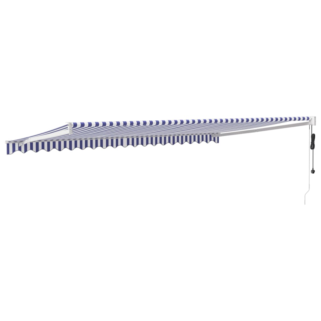 Toldo retrátil automático 5x3 m azul e branco