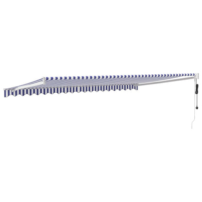 Toldo retrátil automático 5x3 m azul e branco