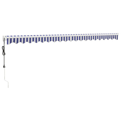 Toldo retrátil automático 5x3 m azul e branco