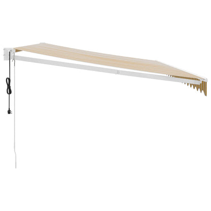 Toldo retrátil automático 5x3 m amarelo e branco