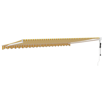 Toldo retrátil automático 5x3 m amarelo e branco