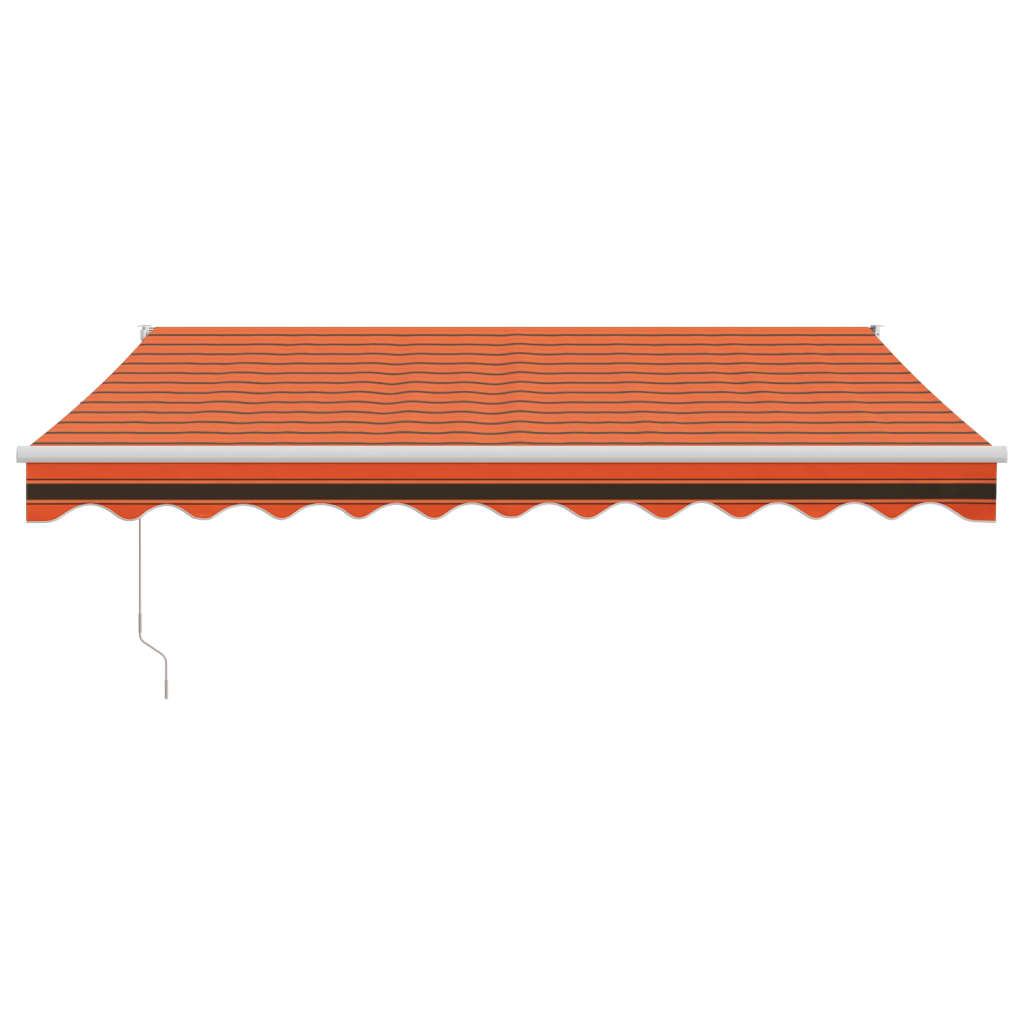 Toldo retrátil automático 3,5x2,5 m laranja e castanho