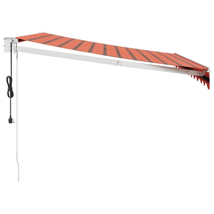 Toldo retrátil automático 3,5x2,5 m laranja e castanho